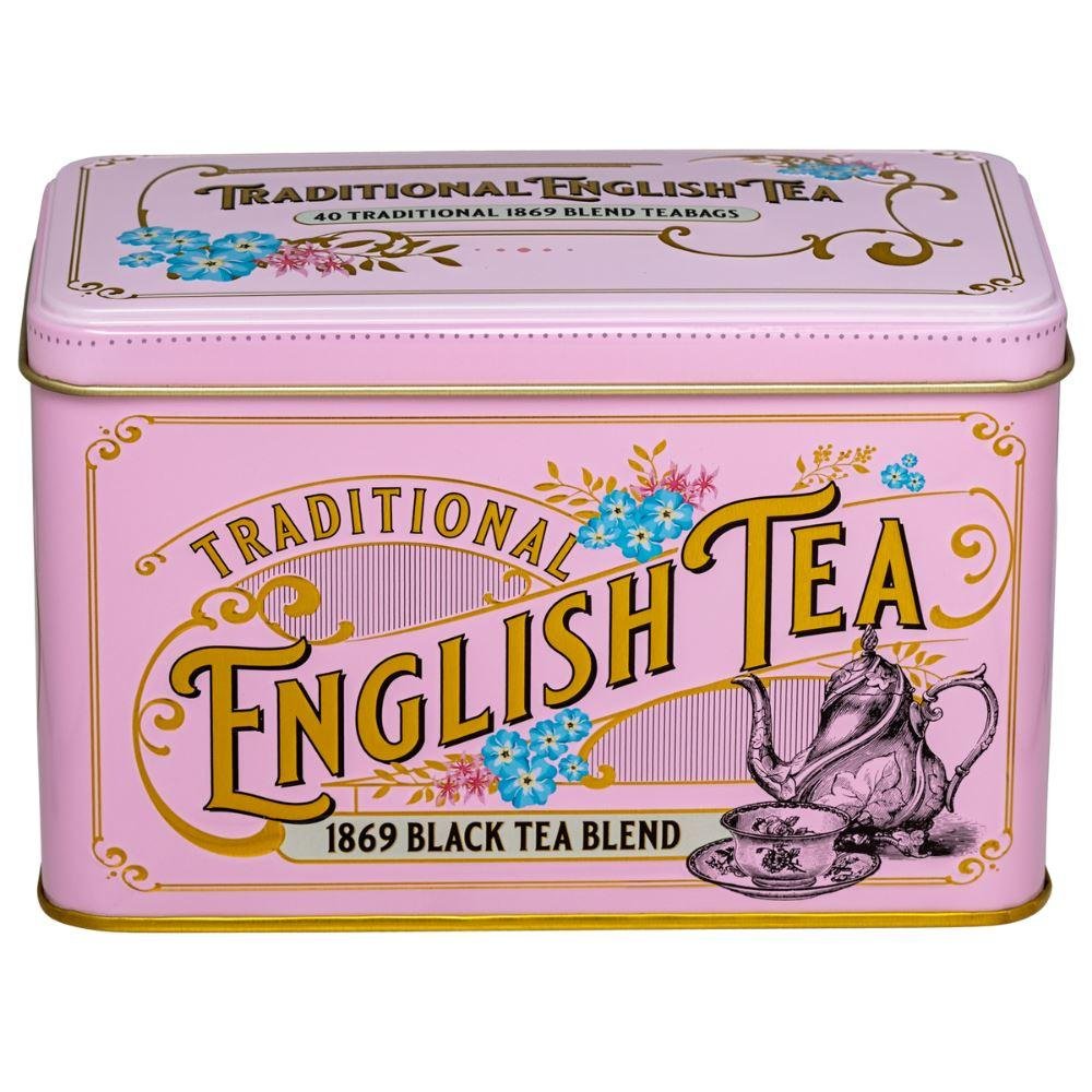 New English Teas čaj plechovka RS85, 40 sáčků, VINTAGE VICTORIAN PINK, NET