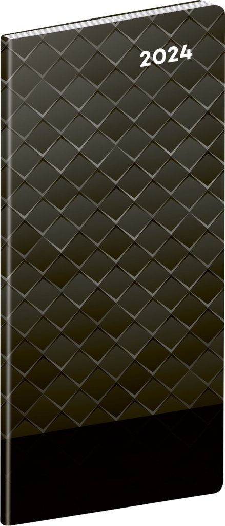 Levně Diář 2024: Černý kov - plánovací měsíční, kapesní, 9 × 15,5 cm