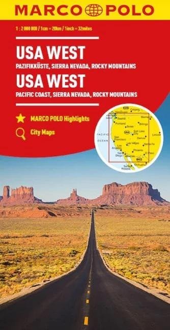 Levně USA západ 1:2 000 000 / kontinentální mapa MARCO POLO (ZoomSystem)