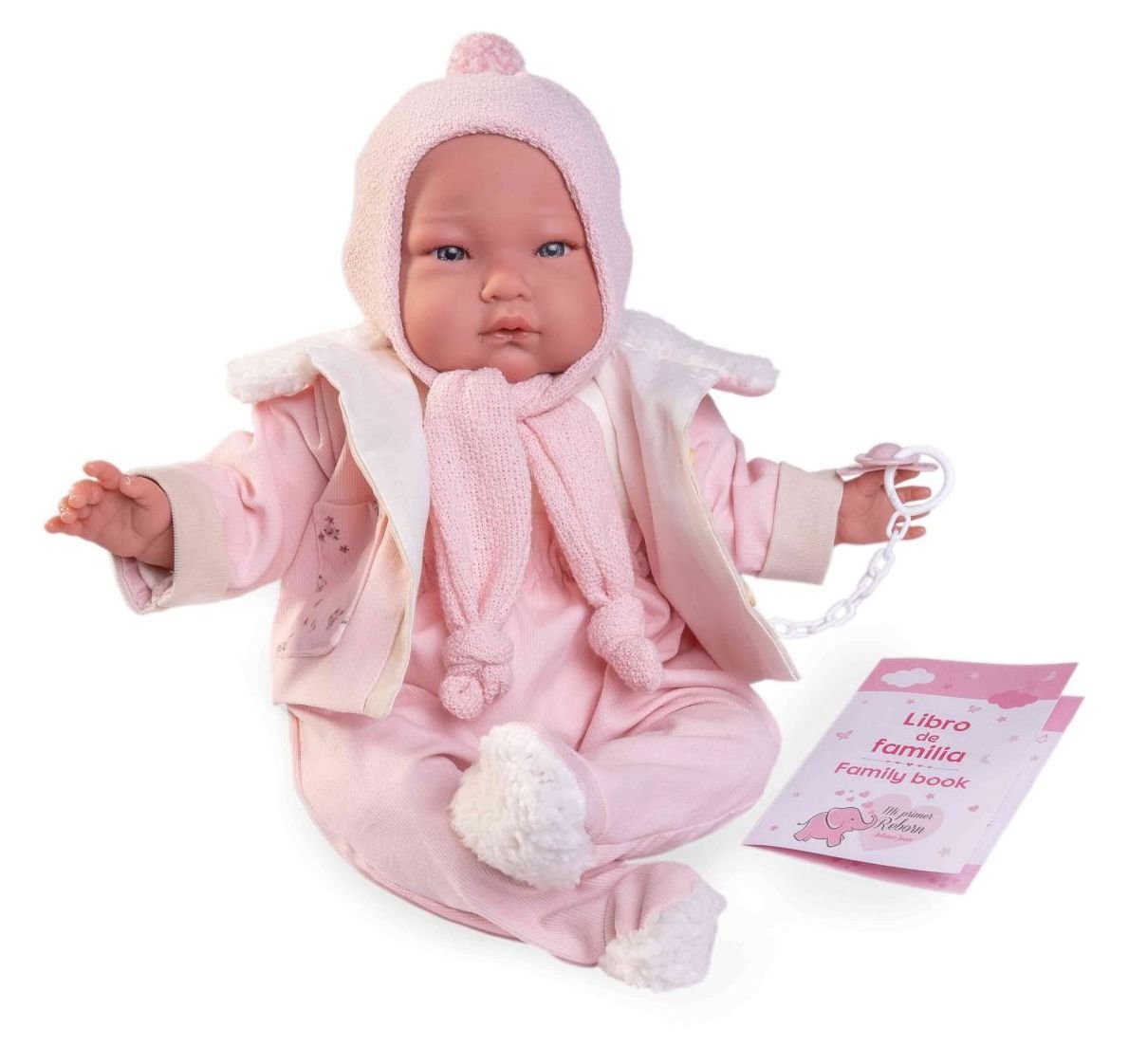Levně Antonio Juan 81383 Můj první REBORN ALEJANDRA - realistická panenka miminko s měkkým látkovým tělem - 52 cm