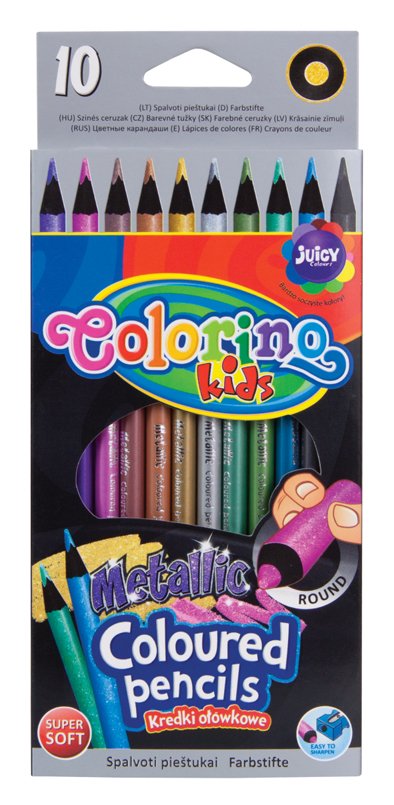 Levně Colorino pastelky kulaté, metalické, 10 barev