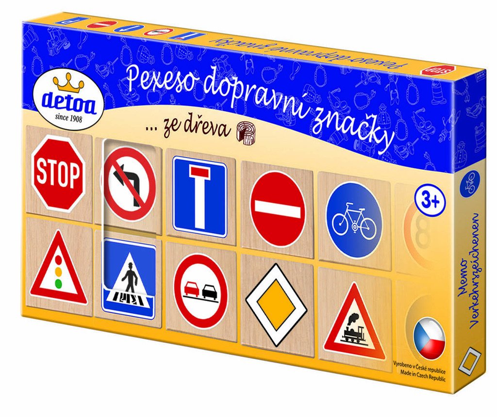 Detoa Pexeso dopravní značky 36 ks v krabici - Detoa