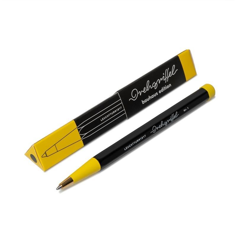 Levně Drehgriffel Nr. 1 Black/Lemon Bauhaus Edition Ballpoint pen (Royal Blue ink)