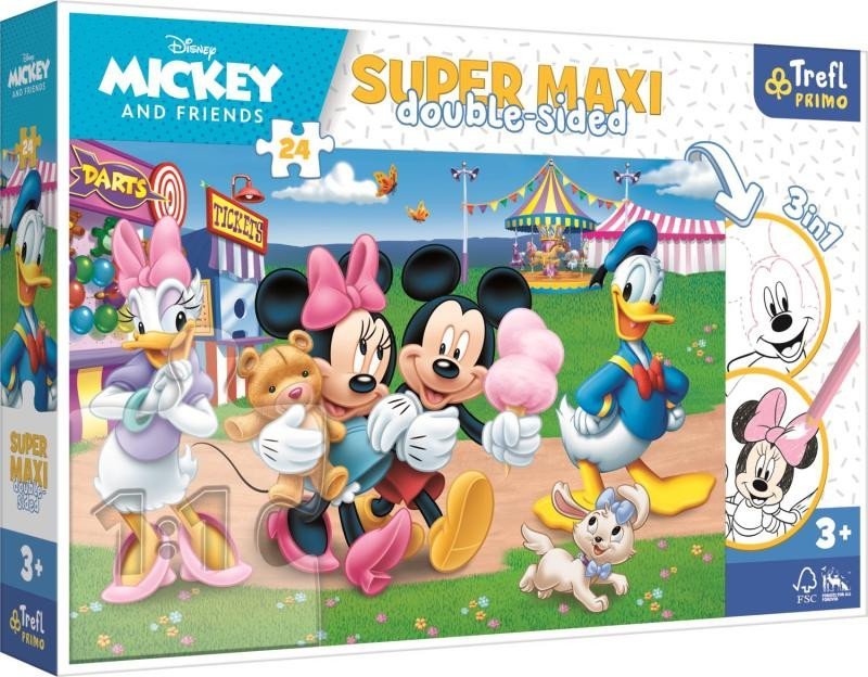 Levně Trefl Puzzle Mickey Mouse Na pouti 24 dílků - oboustranné