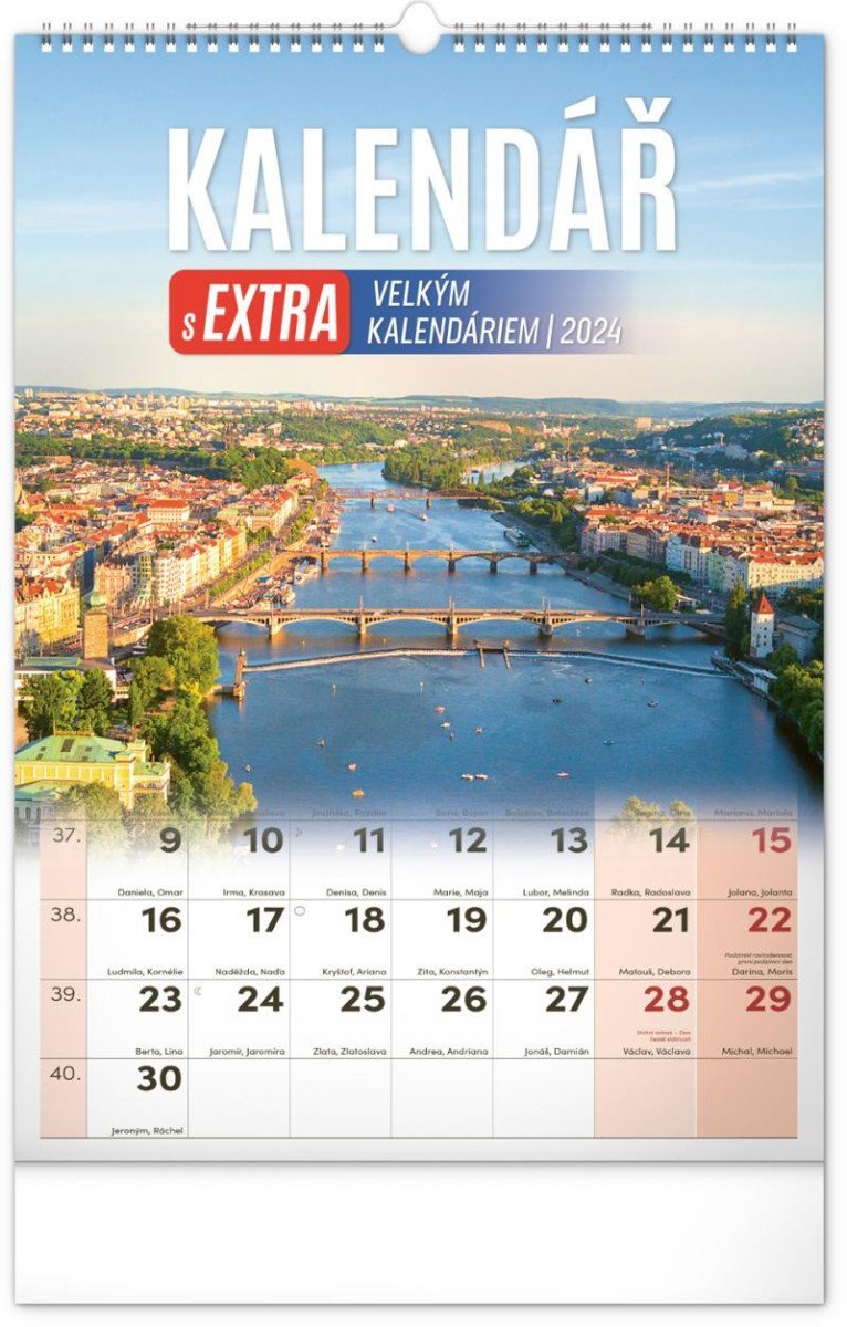 Levně Kalendář 2024 nástěnný: s extra velkým kalendáriem, 33 × 46 cm