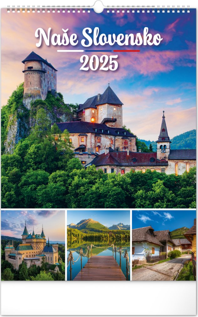 Levně Nástenný kalendár Naše Slovensko 2025, 33 × 46 cm