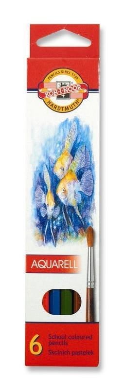 Levně Koh-i-noor pastelky akvarelové školní 6 ks motiv RYBY