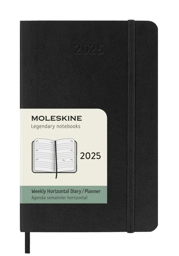 Levně Moleskine Horizontální diář 2025 černý S, týdenní, tvrdý