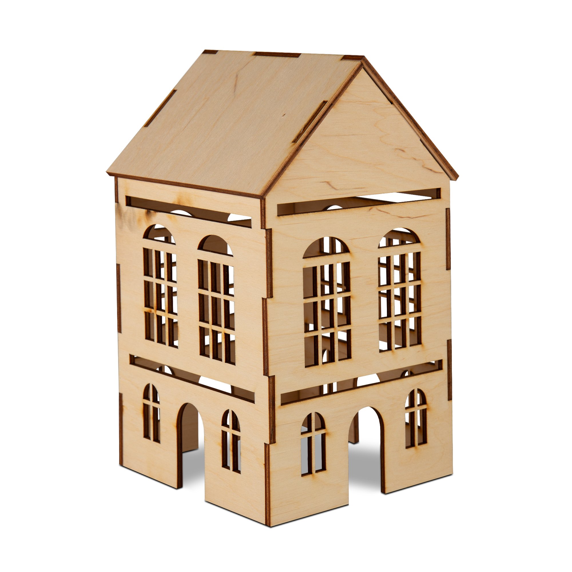 Levně Dřevěná 3D dekorace domečku: 2 okýnka - Albi