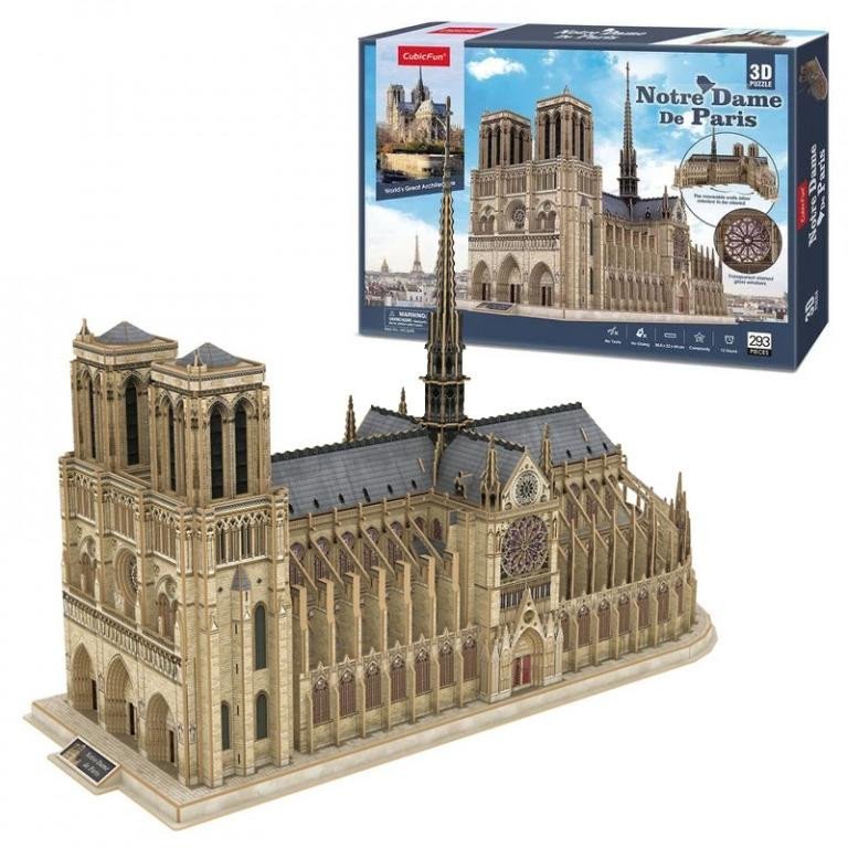 Levně Puzzle 3D - Notre Dame / 293 dílků - CubicFun