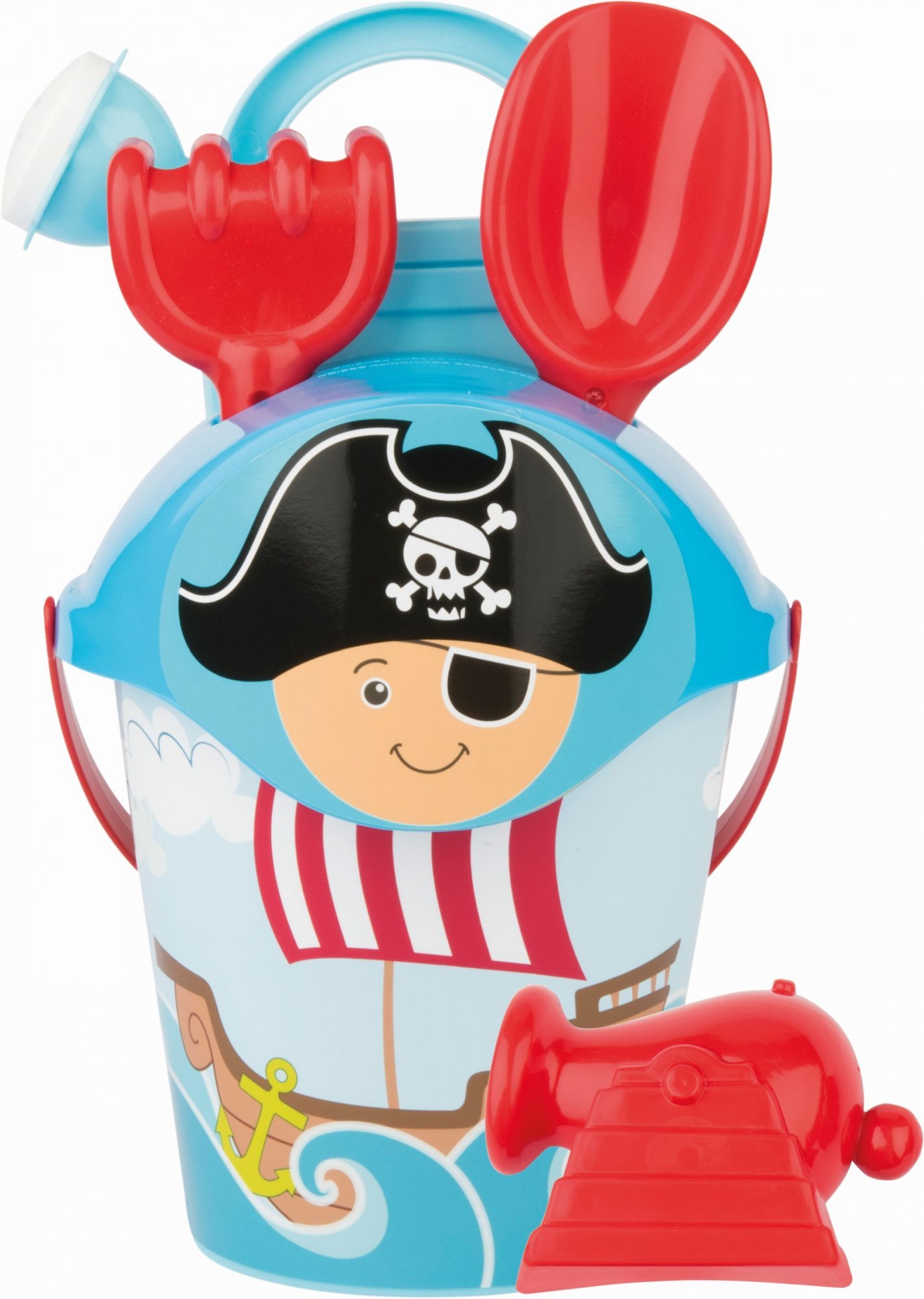 Androni Sada na písek piráti modrá - střední, pirátský klobouk
