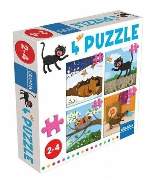 Levně 4 puzzle Kočka