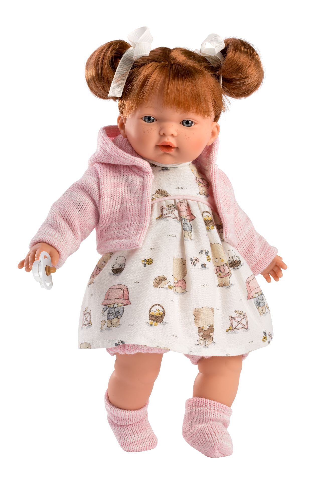 Levně Llorens 33138 LEA - realistická panenka se zvuky a měkkým látkovým tělem - 33 cm