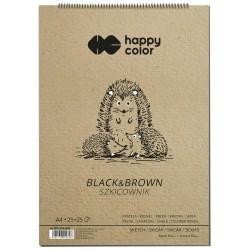 Levně Happy Color Skicák se spirálou - Black&amp;Brown A4