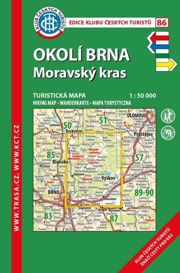 KČT 86 Okolí Brna, Moravský kras 1:50 000/turistická mapa