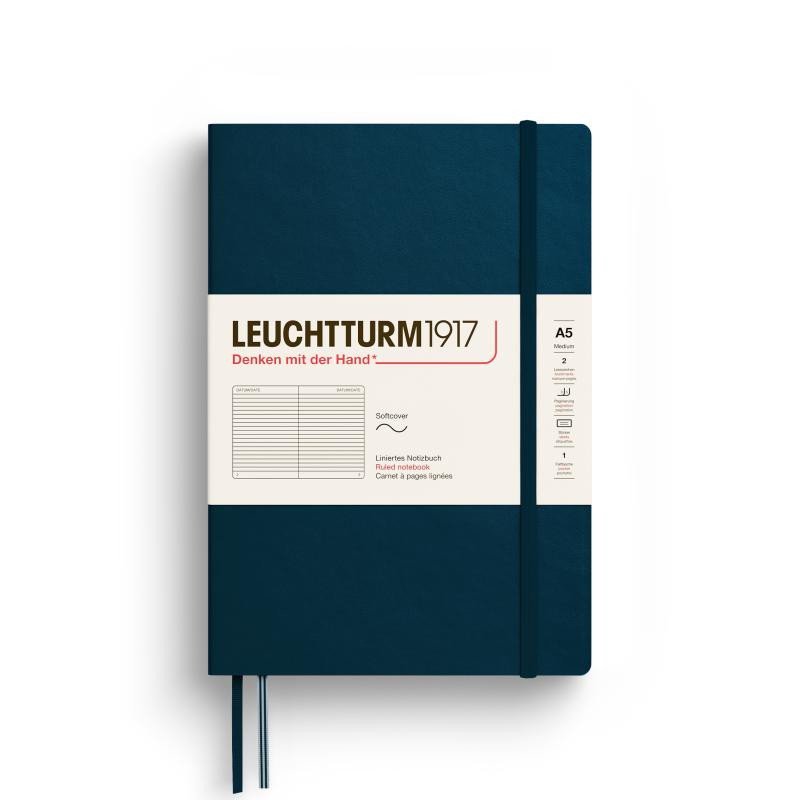 Levně Leuchtturm1917 Zápisník Deep Sea Softcover A5 linkovaný