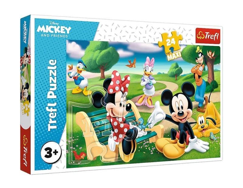 Trefl Puzzle Mickey Mouse Mezi přáteli - Mickey Mouse with friends / 24 dílků MAXI