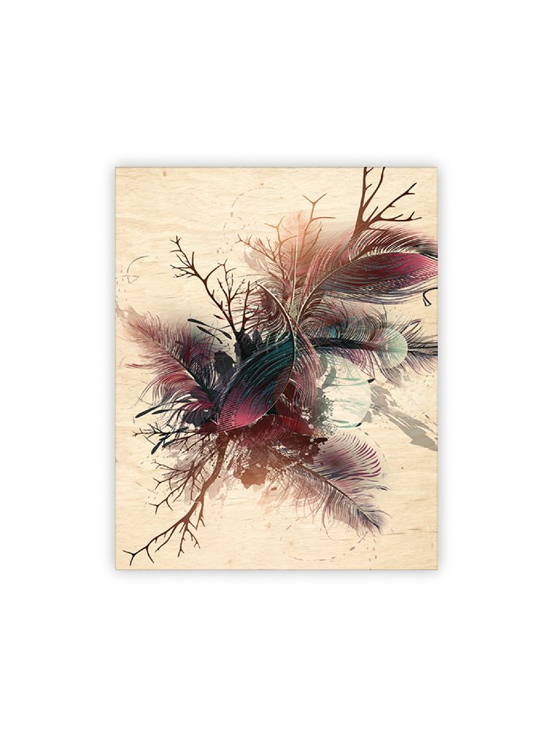Levně Obraz dřevěný: Feathers, 240 x 300