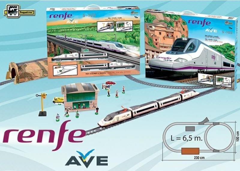 Levně Vysokorychlostní vlak Renfe Ave s horským tunelem a stanicí