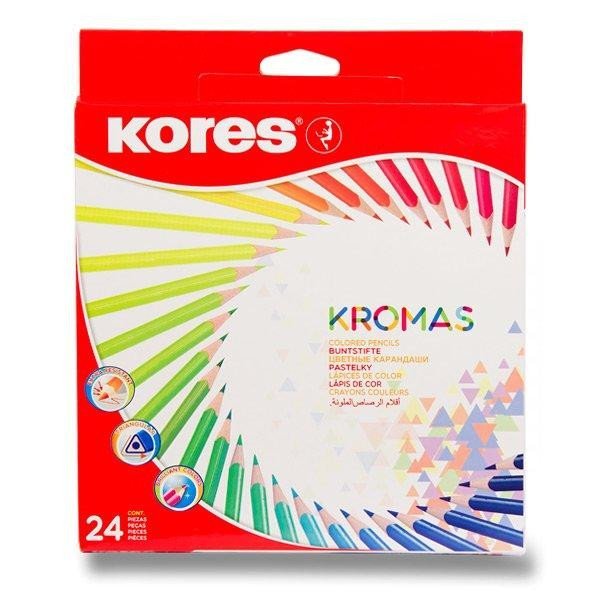 Levně KROMAS, trojhranné pastelky 3 mm / 24 barev