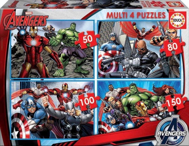 Levně Puzzle Avengers 4v1 (50,80,100,150 dílků)