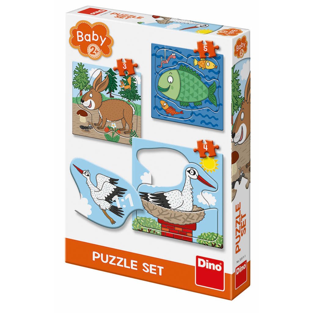 Zvířátka - Kde žijí: baby puzzle set - Dino