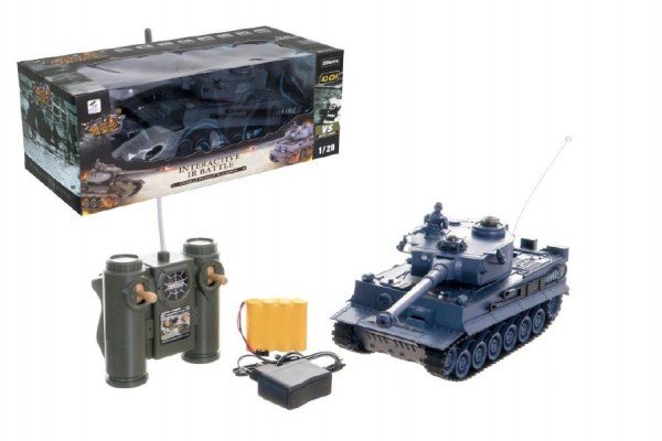 Levně Tank RC plast 33cm TIGER I na baterie+dobíjecí pack 40MHz se zvukem a světlem v krabici 40x15x19cm