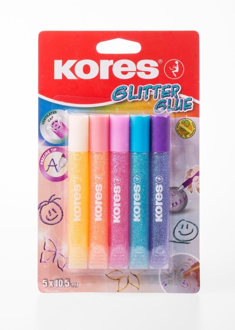 Levně Kores Glitter glue pastel 5 x 10,5 ml