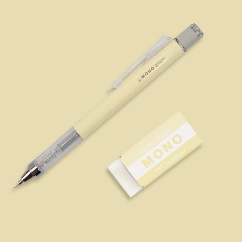 Levně Mikrotužka Mono Graph Pastel s gumou - cream yellow, 0,5mm, blistr