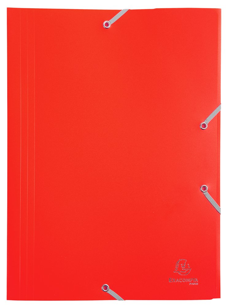 Exacompta spisové desky s gumičkou, Opak, A4 maxi, PP, červené