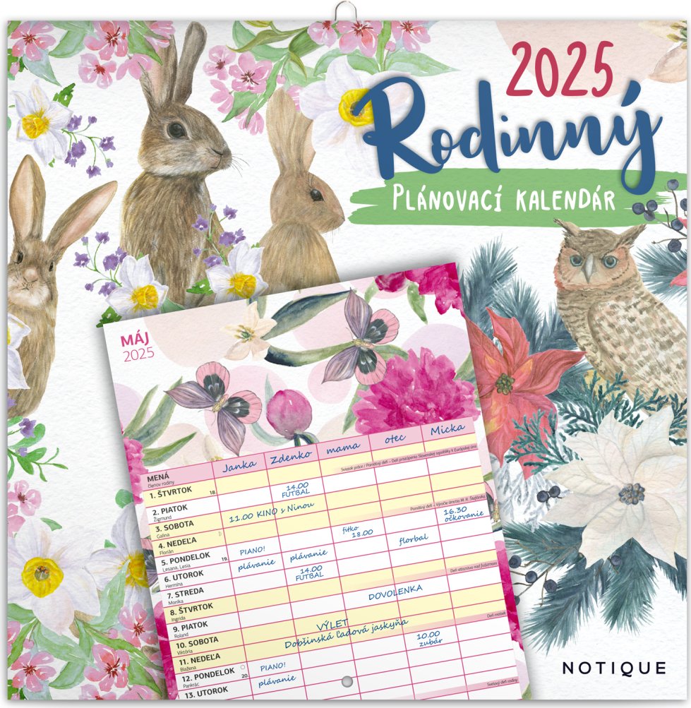 Levně NOTIQUE Rodinný plánovací kalendár 2025, 30 x 30 cm