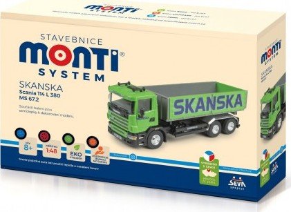 Levně Stavebnice Monti System MS 67,2 Skanska Scania 114 L 1:48 v krabici 31,5x16x6,5cm