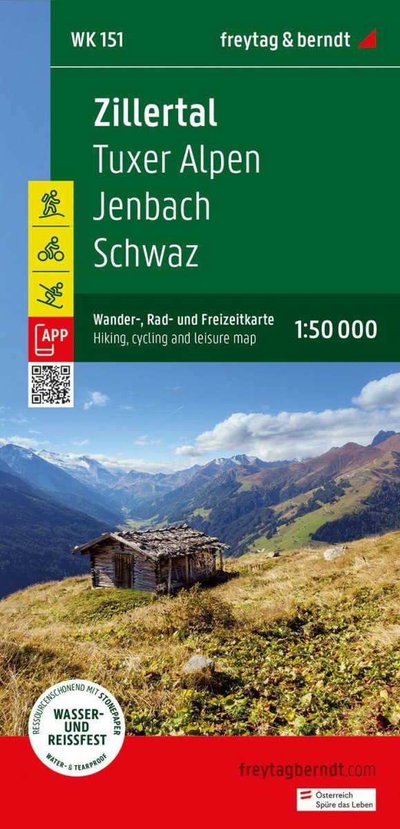 Levně Zillertal 1:50 000 / turistická a cykloturistická mapa