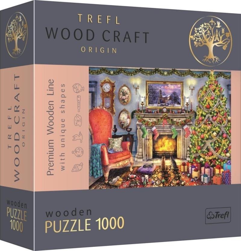 Levně Trefl Wood Craft Origin Puzzle U krbu 1000 dílků - dřevěné