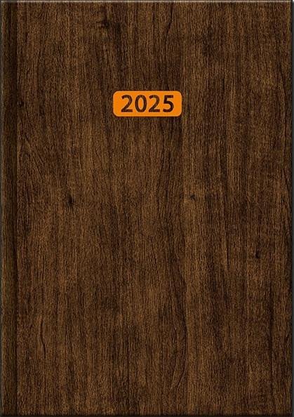 Levně Diář 2025 Wood, týdenní A5