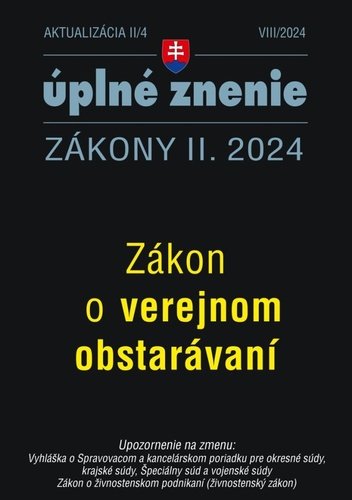 Levně Aktualizácia II/4 2024 – Verejné obstarávanie