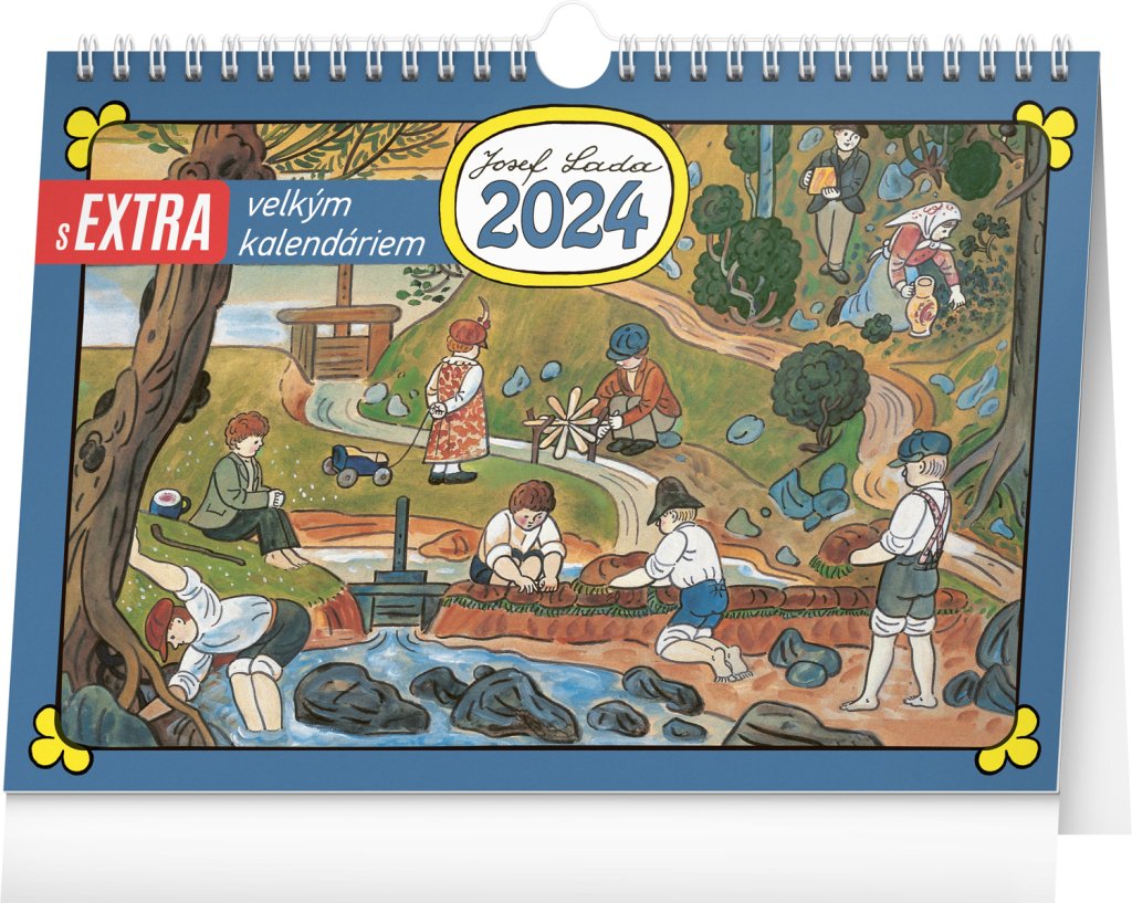 Levně Kalendář 2024 stolní: s extra velkým kalendáriem Josef Lada, 30 × 21 cm