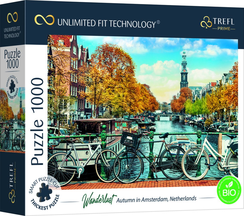 Levně Puzzle prémiové Podzim v Amsterodamu Holandsko 1000 dílků - Trefl