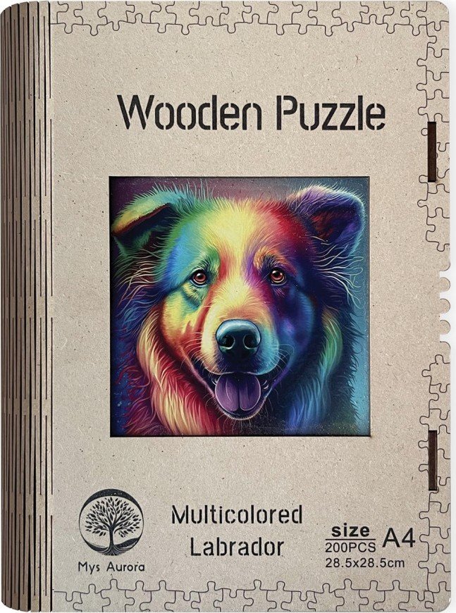 Wooden puzzle Multicolored Labrador A4 - EPEE