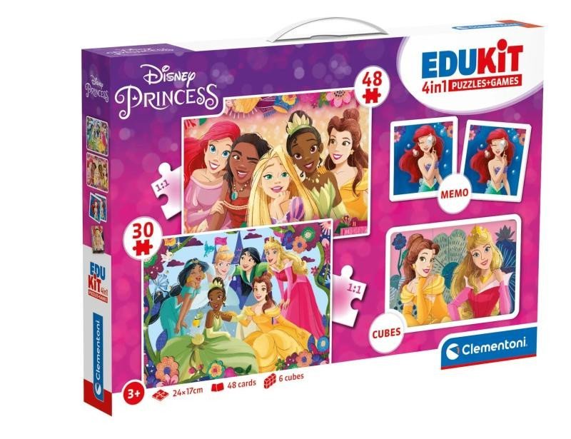 Levně Edukit Princess 4v1 (pexeso, 48 + 30 puzzle, 6 kostek)