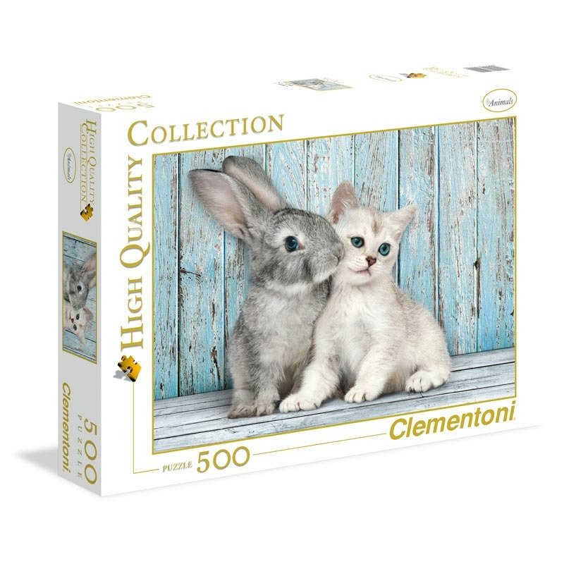 Clementoni Puzzle Kočka a králík / 500 dílků - Clementoni