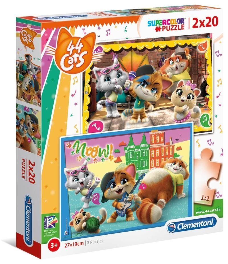 Levně Clementoni Puzzle - 44 Cats 2 x 20 dílků