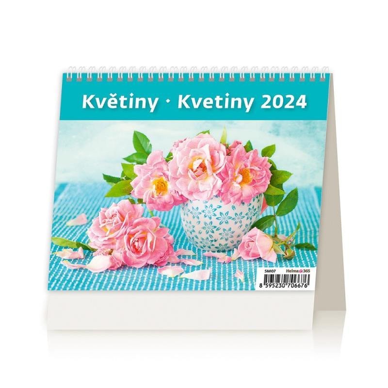 Levně Kalendář stolní 2024 - MiniMax Květiny/Kvetiny