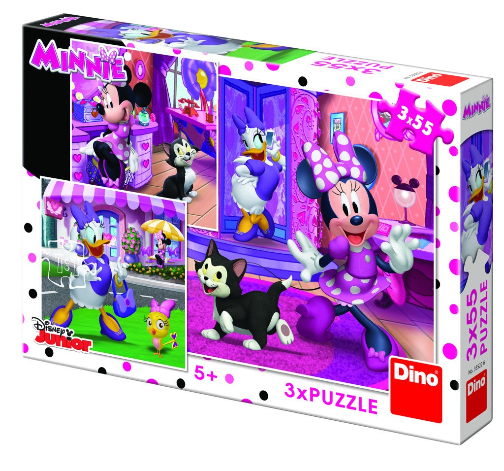 Levně Minnie - Den s Minnie: puzzle 3x55 dílk - Dino