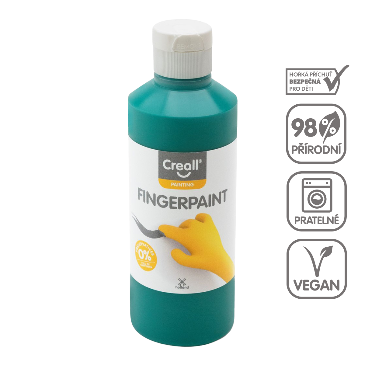 Levně Creall prstová barva HAPPY INGREDIENTS, 250 ml, zelená