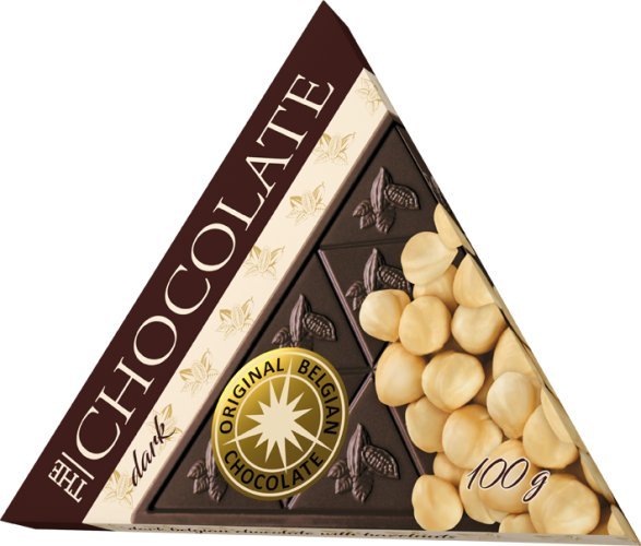 Levně Hořká trojúhelníková čokoláda s ořechy (100g)