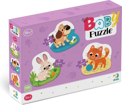 Levně Baby puzzle Domácí mazlíčci 3v1