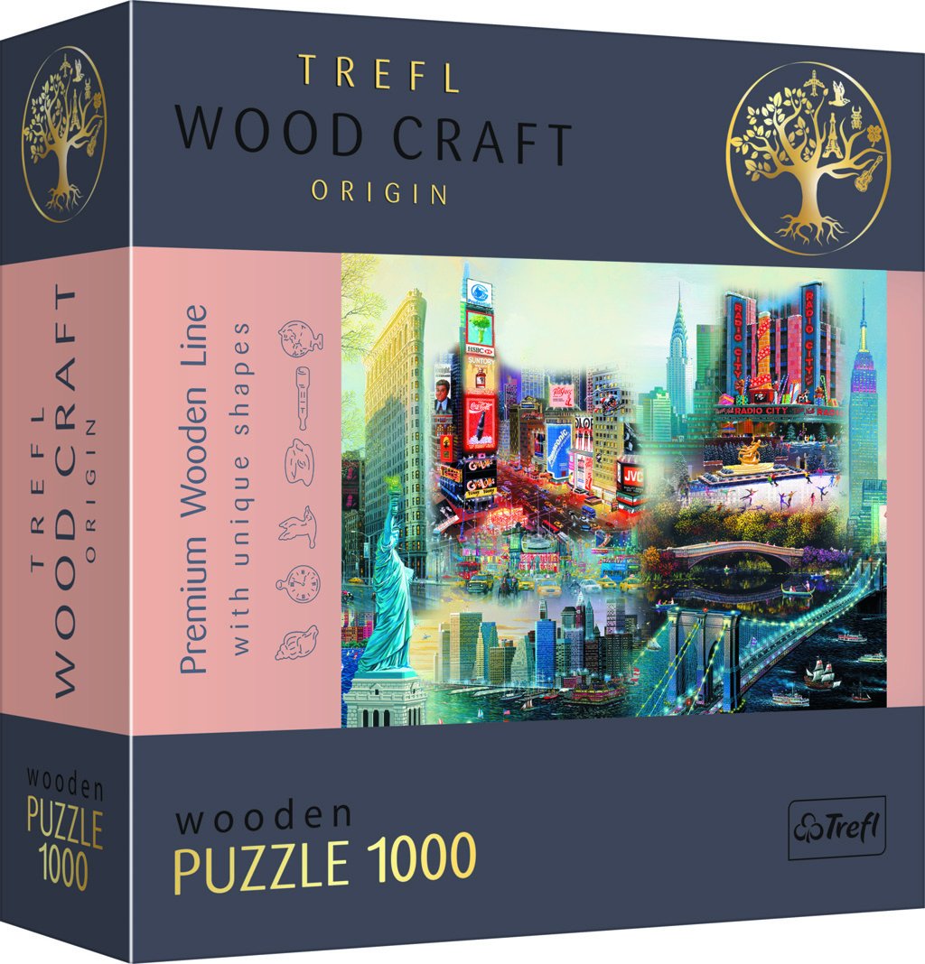 Levně Trefl Wood Craft Origin Puzzle Koláž New York 1000 dílků - Trefl