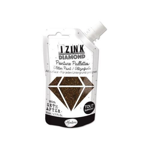 Levně Diamantová barva IZINK Diamond - black coffee, tmavě hnědá, 80 ml