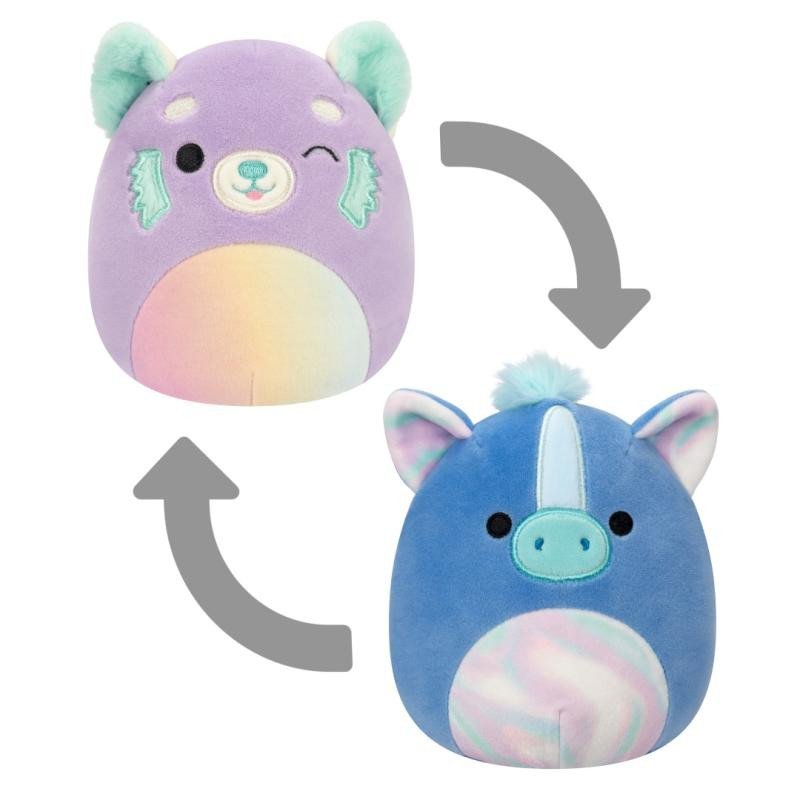 Levně Squishmallows 2v1 Panda malá Lexis a Mořský koník Romano 13 cm